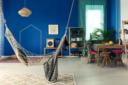Bohemian apartment with hammock